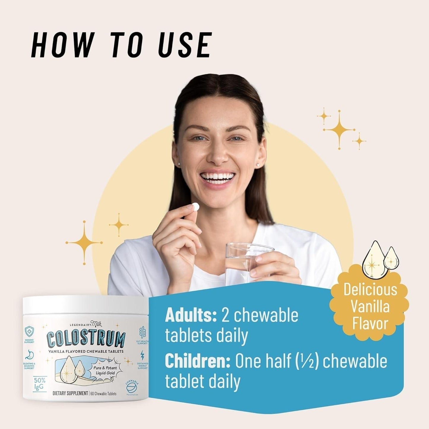 Legendairy Milk Colostrum Supplement Chewable Tablets (60 ct. ea.) Exp. 7/2026