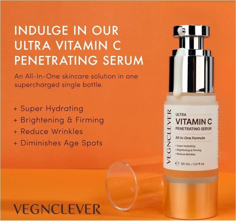 Vegnclever Super Vitamin C Serum, Anti-Aging Formula, 1 oz Exp. 11/26, Free Ship