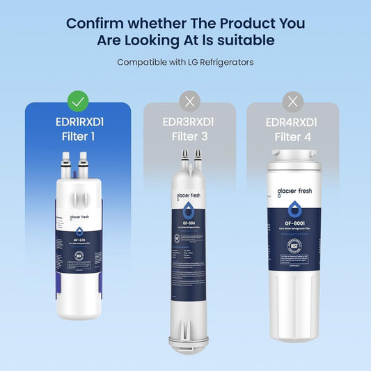 Glacier Fresh GF-370 Ice & Water Refrigerator Filter (EDR1RXD1) 2 Pack, Sealed!