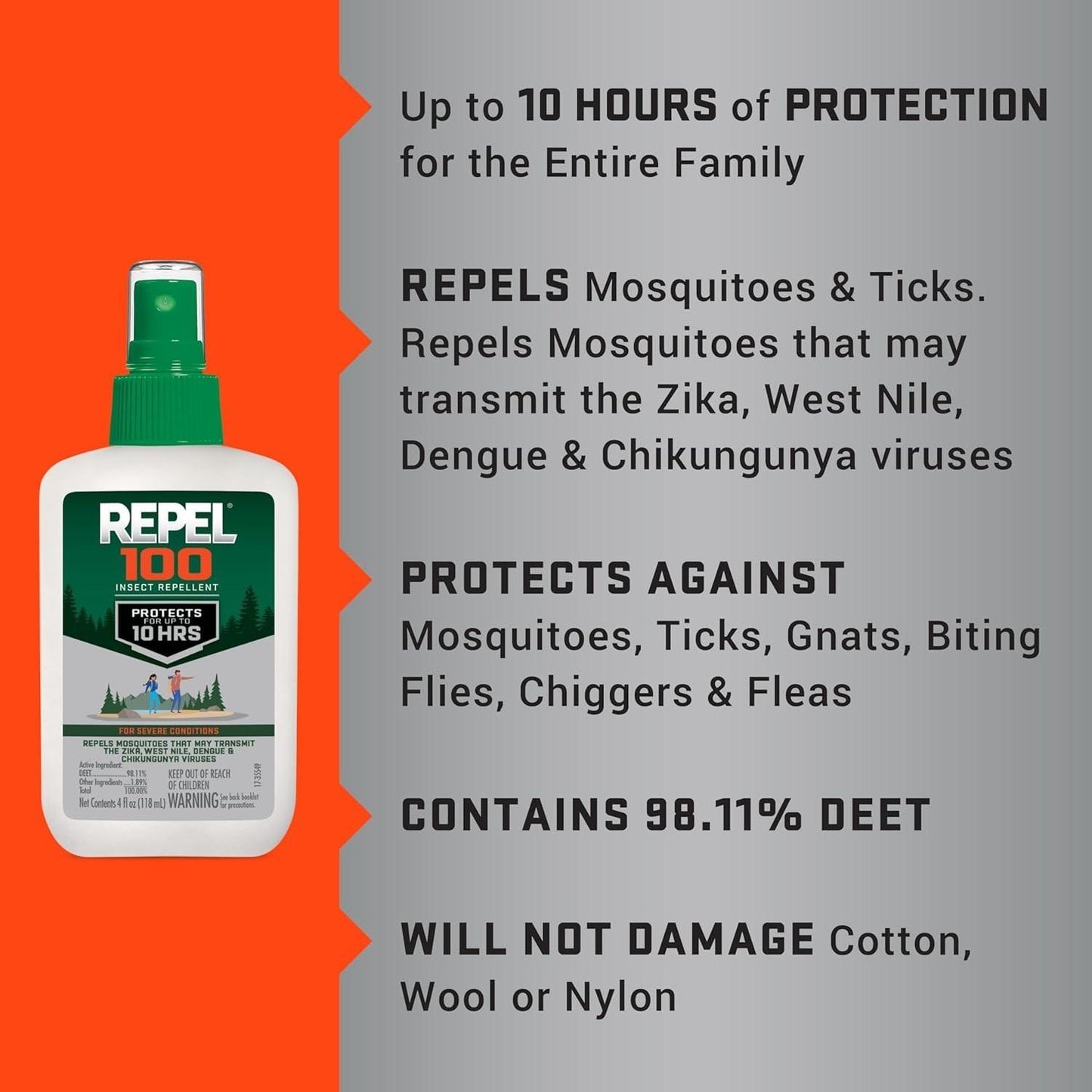 Repel 100 Insect Repellent with DEET, (2 Pack - 8 oz total) - Free Shipping!
