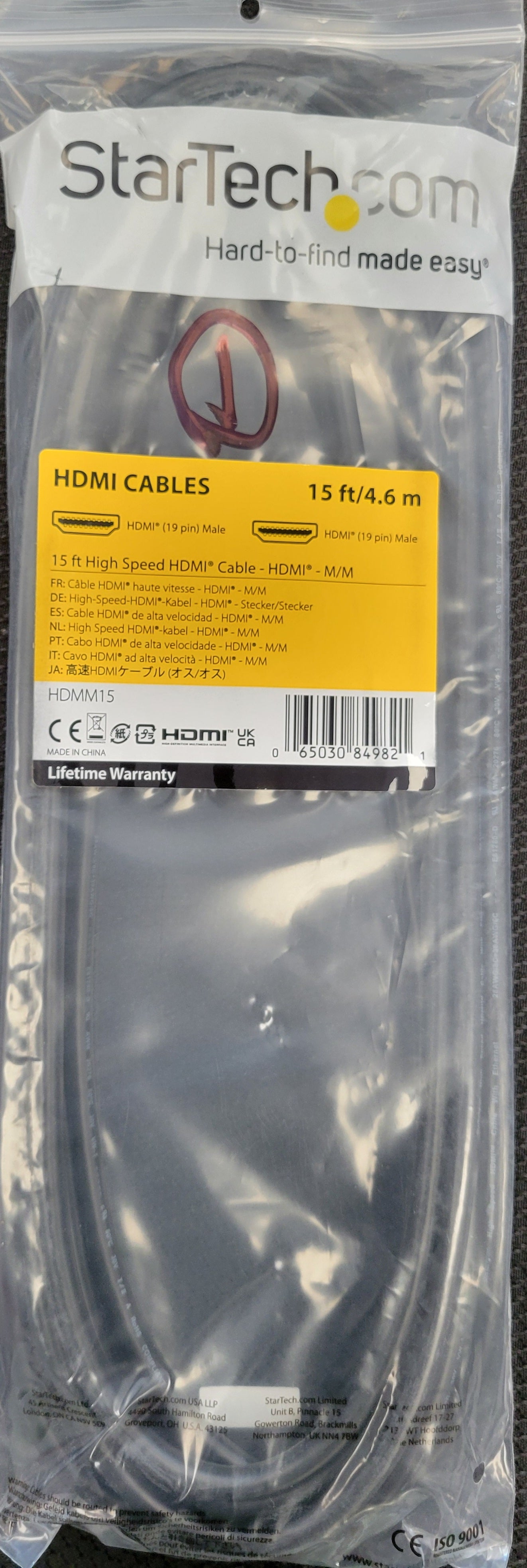 StarTech 15ft High Speed HDMI Cable - New!