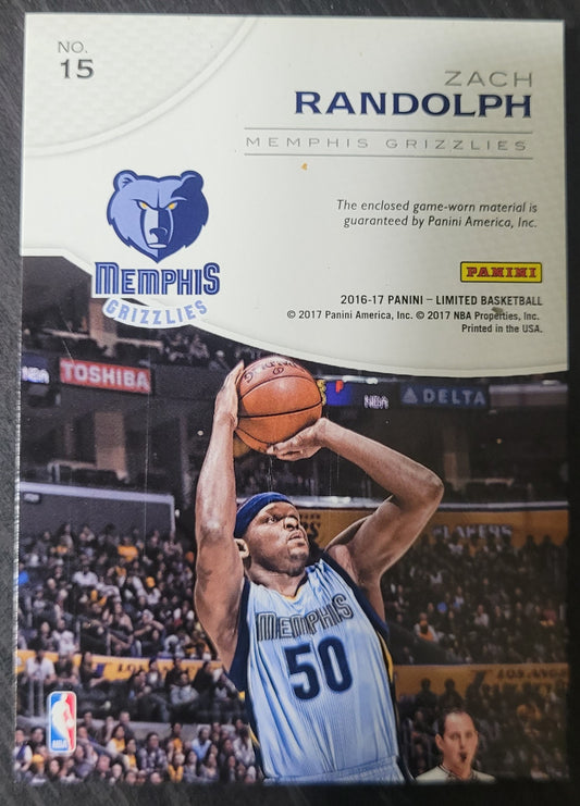 ZACH RANDOLPH - 2016 Memphis Grizzlies - Jersey #50, Card #15, 2016-17 Panini