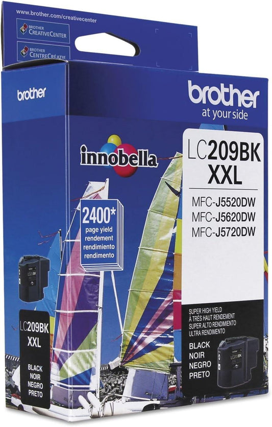 Genuine Brother LC209BK XXL High Yield Black Ink Cartridge, Exp 11/23, Free Ship