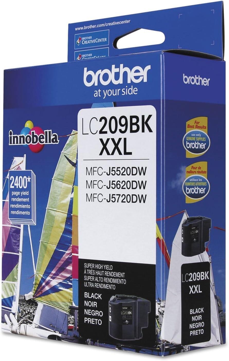 Genuine Brother LC209BK XXL High Yield Black Ink Cartridge, Exp 11/23, Free Ship