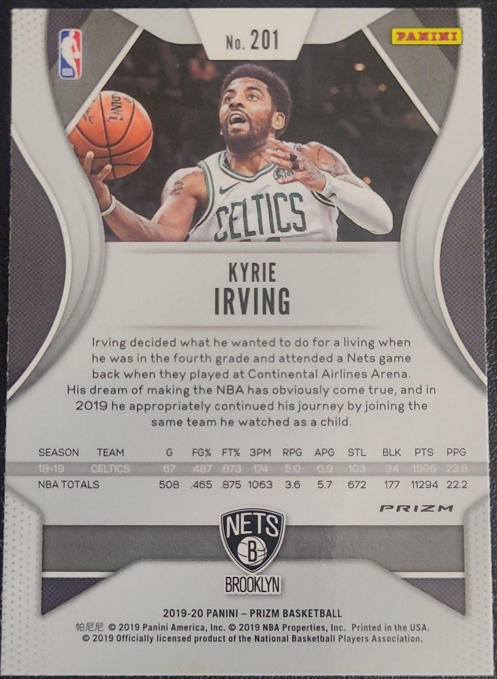 Kyrie Irving - Boston Celtics, Jersey #11, Card #201, 2020-21 Panini Prizm