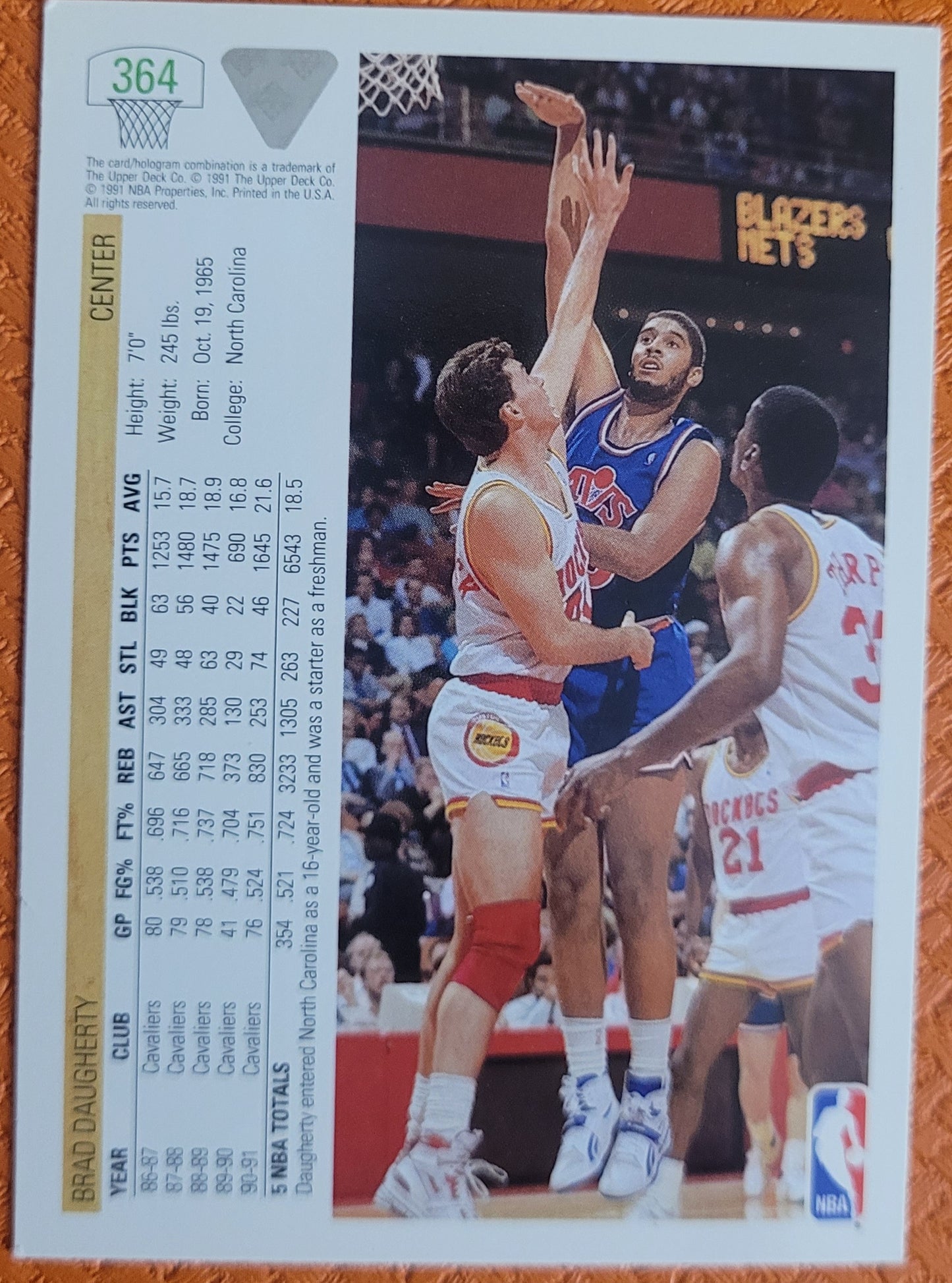 1991-92 Upper Deck #364 Brad Daugherty