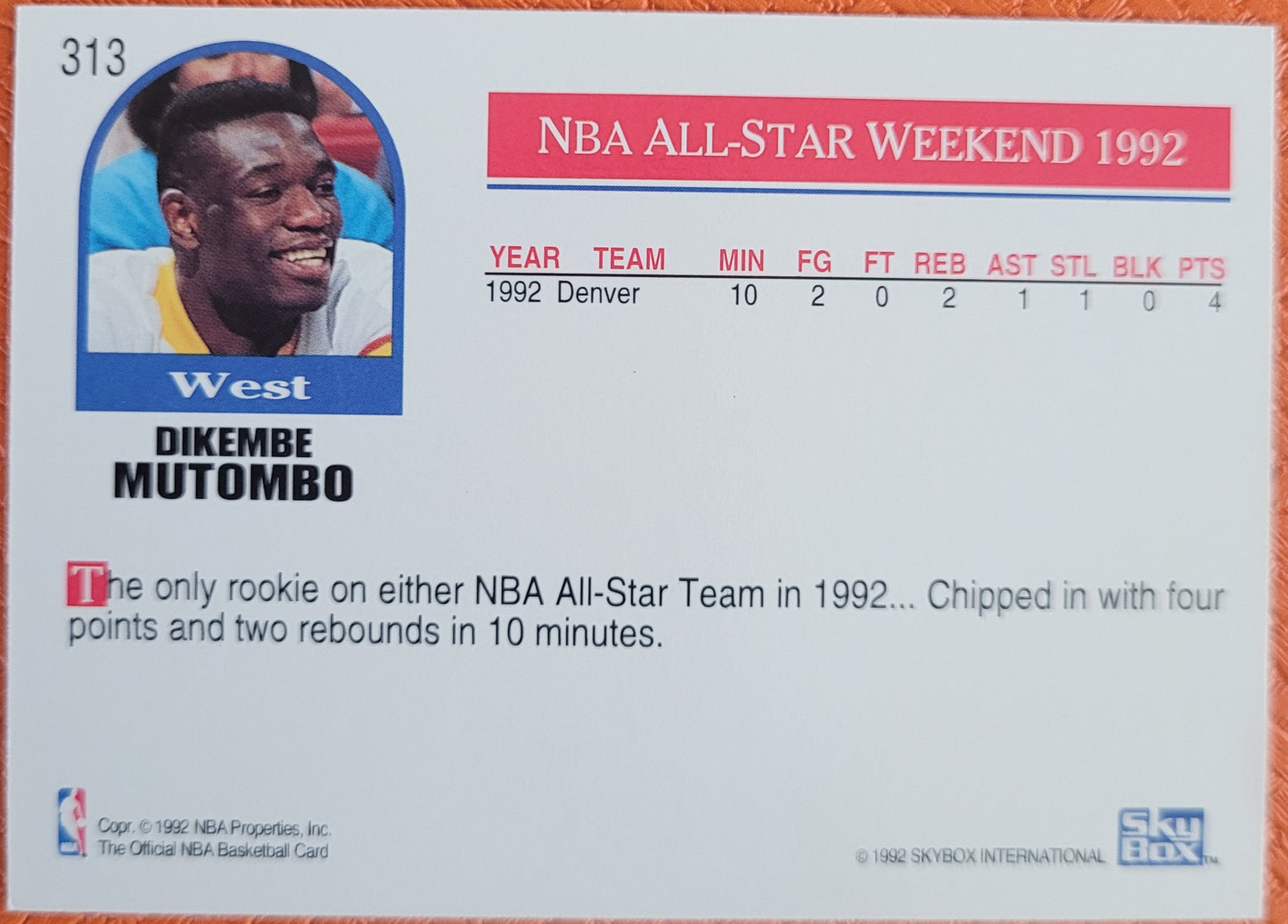 1992-93 Hoops #313 Dikembe Mutombo