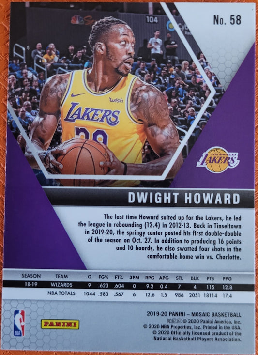 2019-20 Panini Mosaic #58 Dwight Howard Silver Prizm