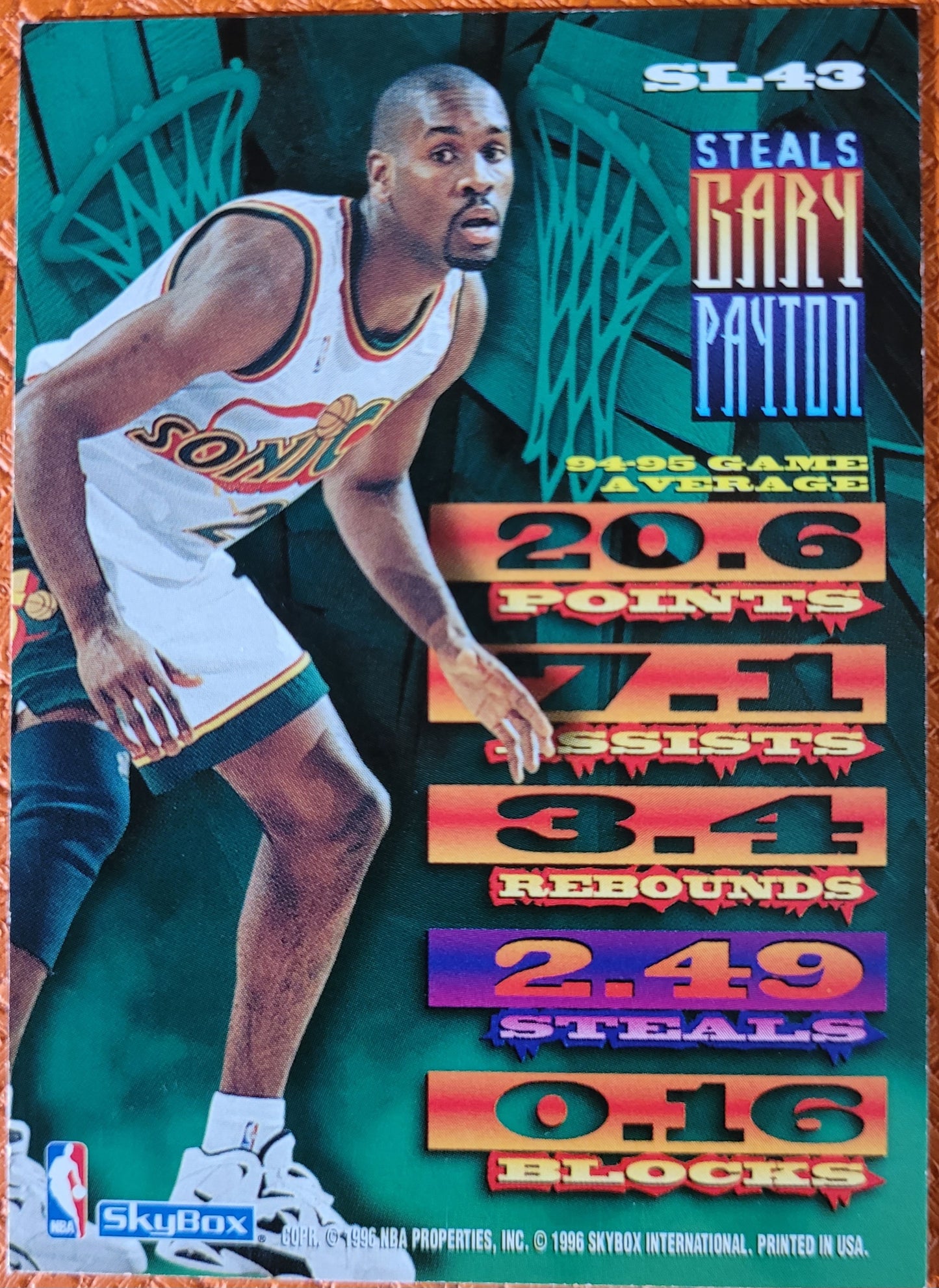 1995-96 Hoops #SL43 Gary Payton Slamland