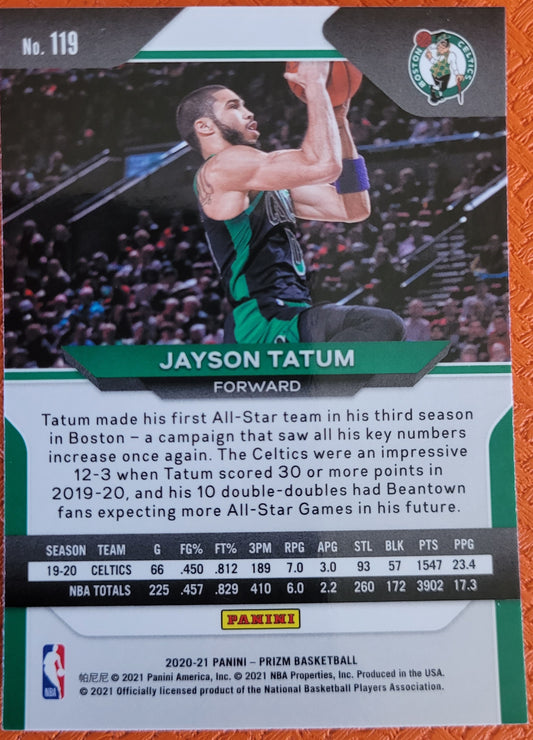 2020-21 Panini Prizm #119 Jayson Tatum Silver Prizms