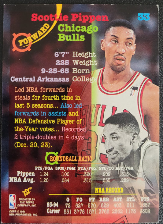 1994-95 Stadium Club #33 Scottie Pippen 1st Day Issue