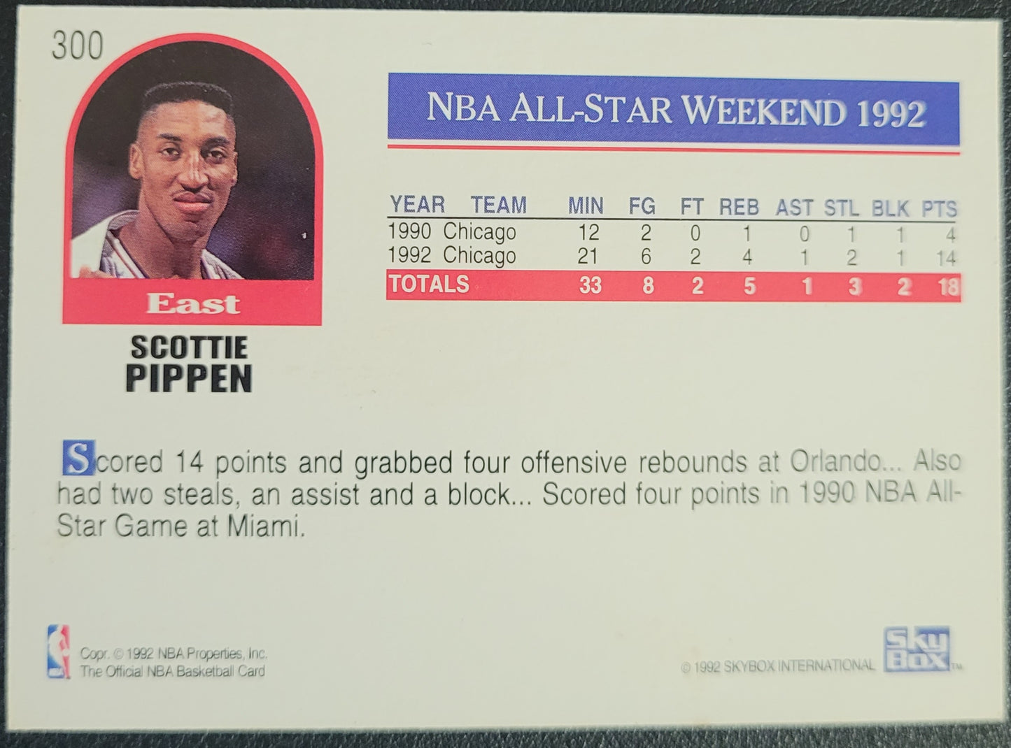 1992-93 Hoops #300 Scottie Pippen