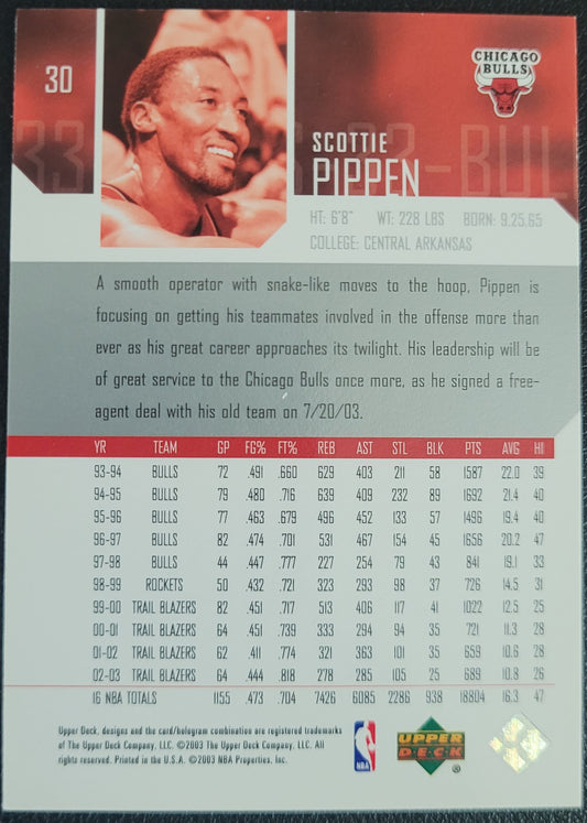2003-04 Upper Deck #30 Scottie Pippen