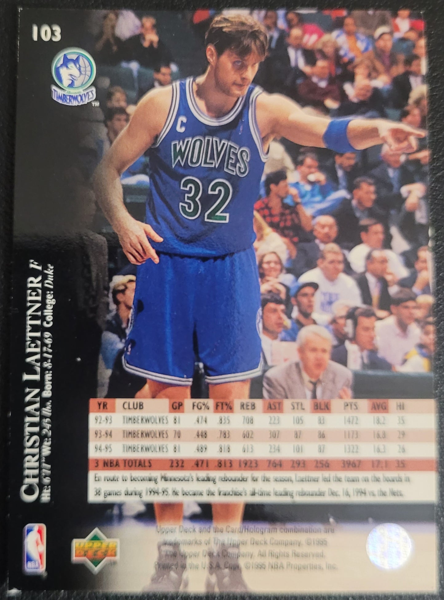 1995-96 Upper Deck #103 Christian Laettner