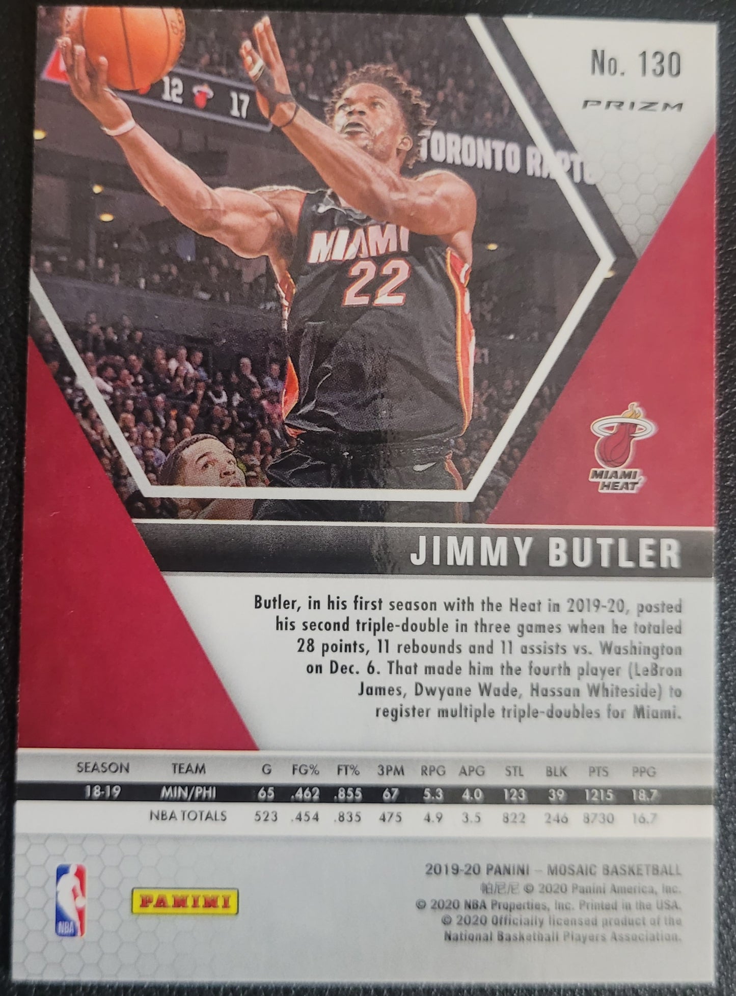 2019-20 Panini Mosaic #130 Jimmy Butler Camo Pink