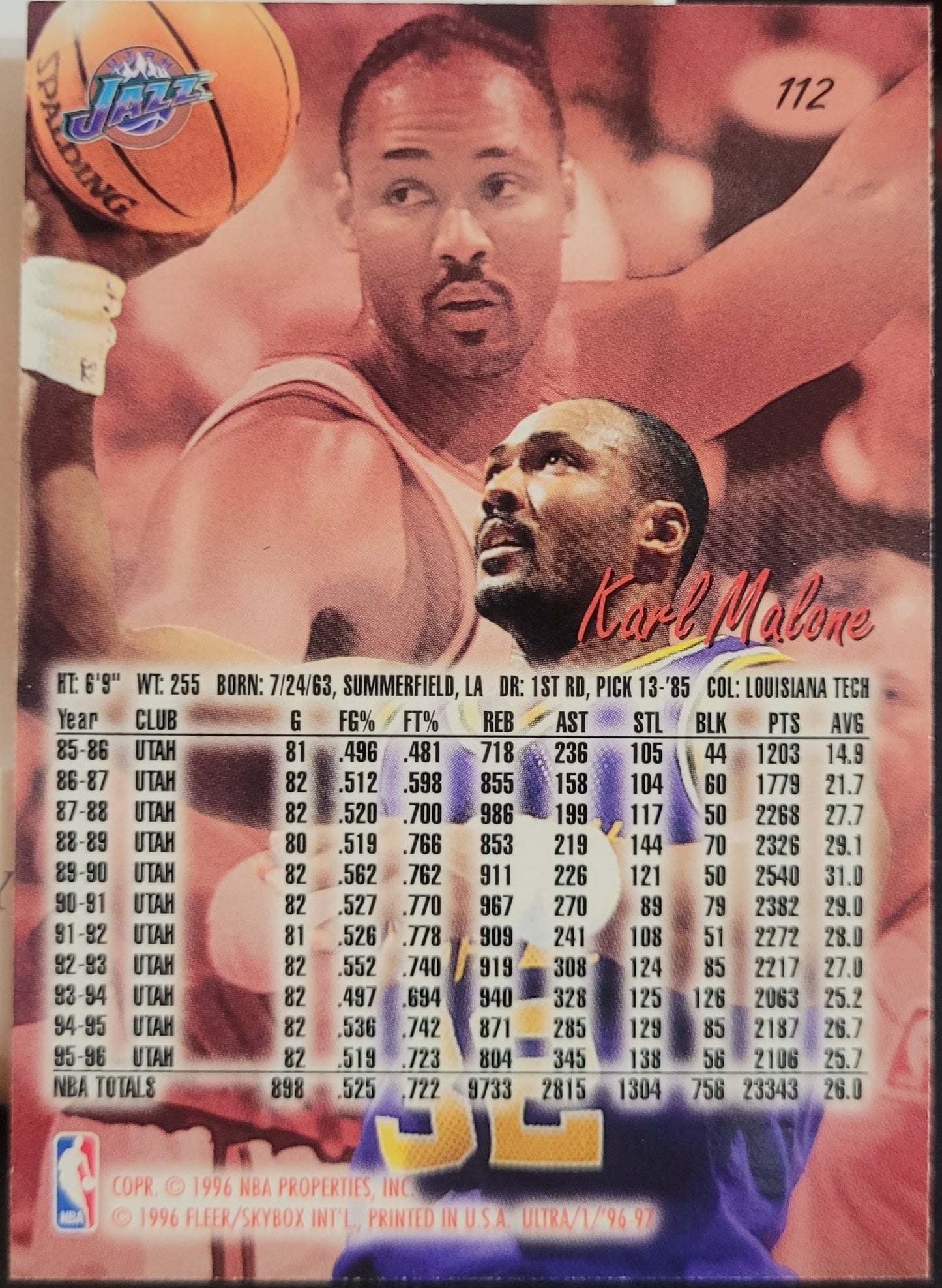 1996-97 Ultra #112 Karl Malone