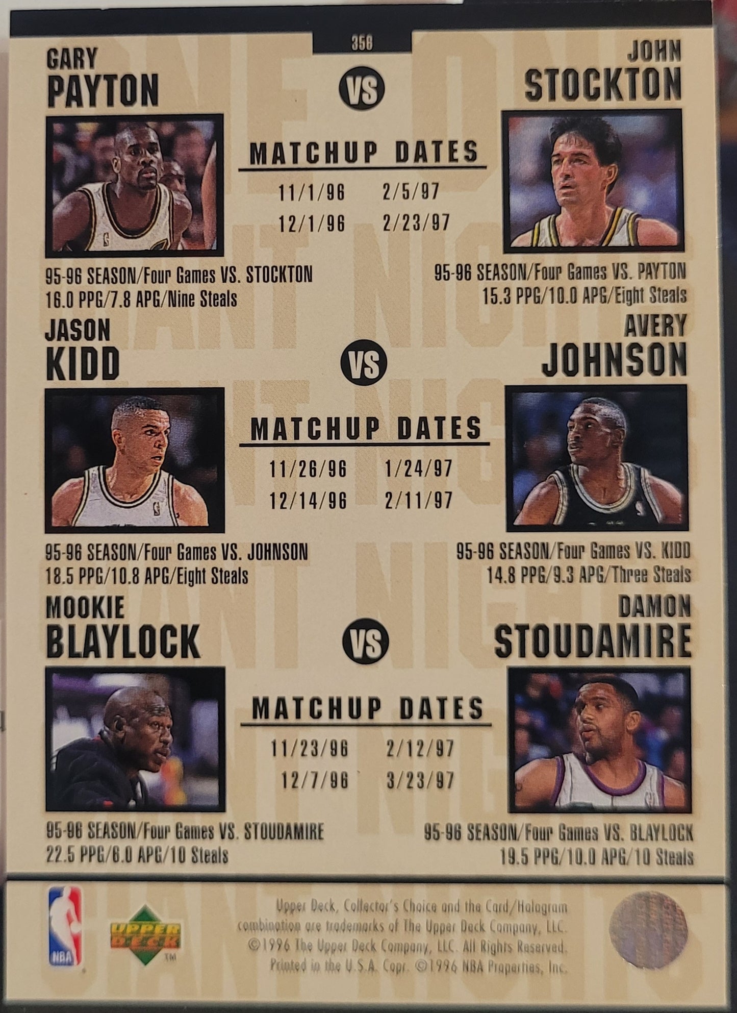 Anfernee Hardaway & Michael Jordan 1996-97 Collector's Choice #356 Magic, Bulls