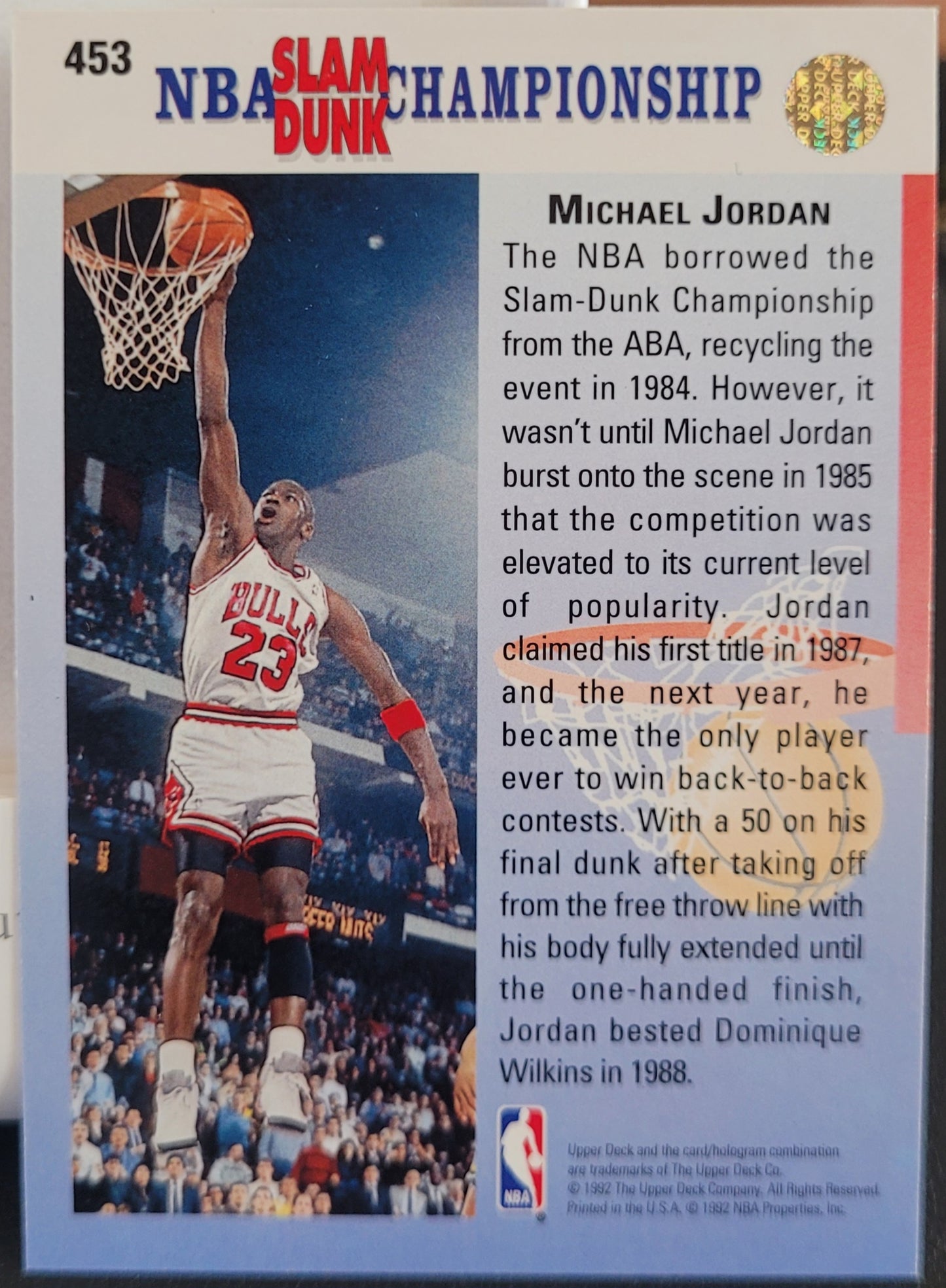 1992-93 Upper Deck #453 Michael Jordan
