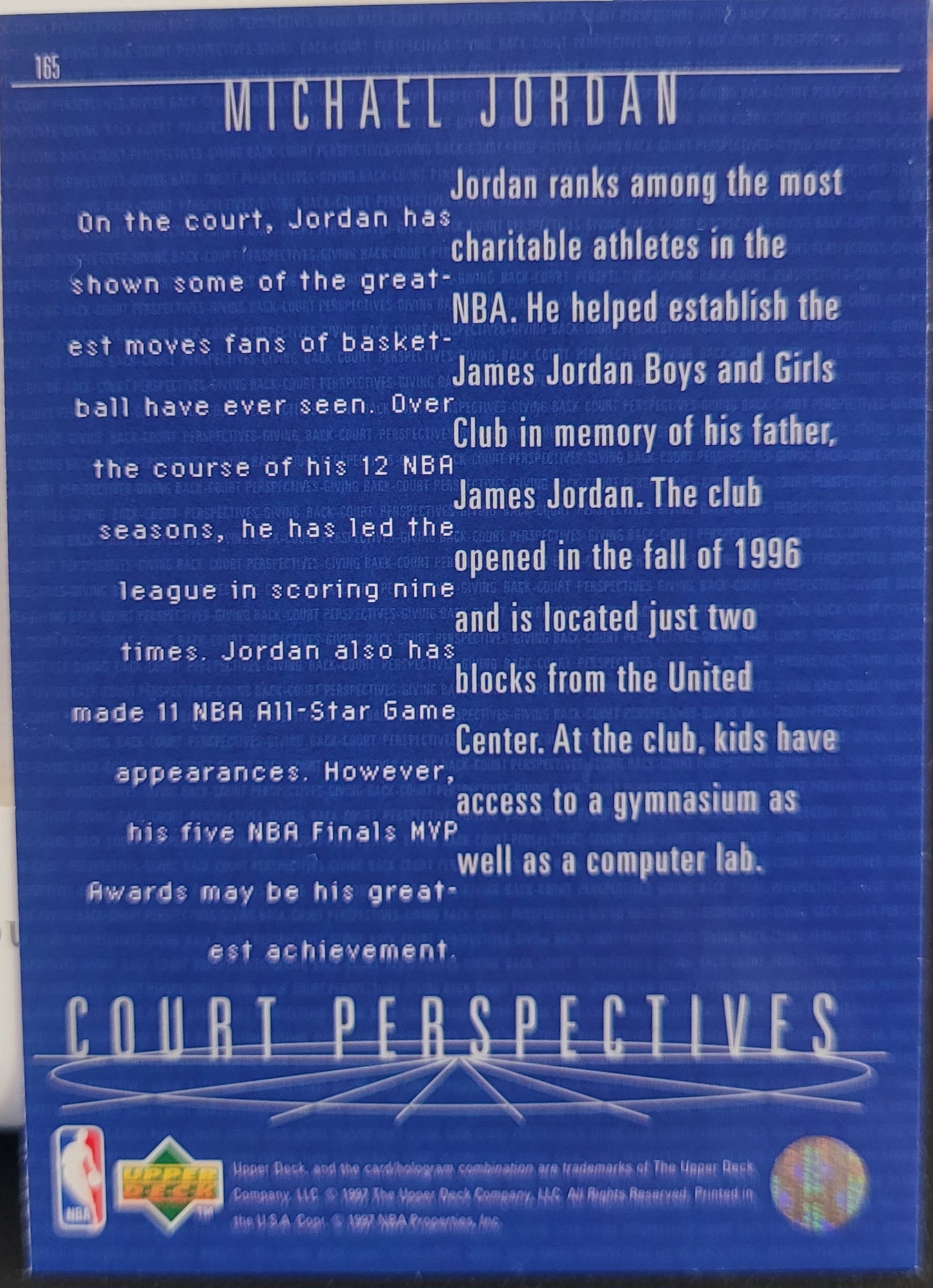 1997-98 Upper Deck #165 Michael Jordan Court Perspectives