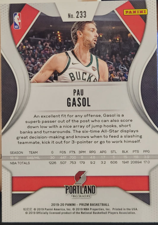 2019-20 Panini Prizm #233 Pau Gasol