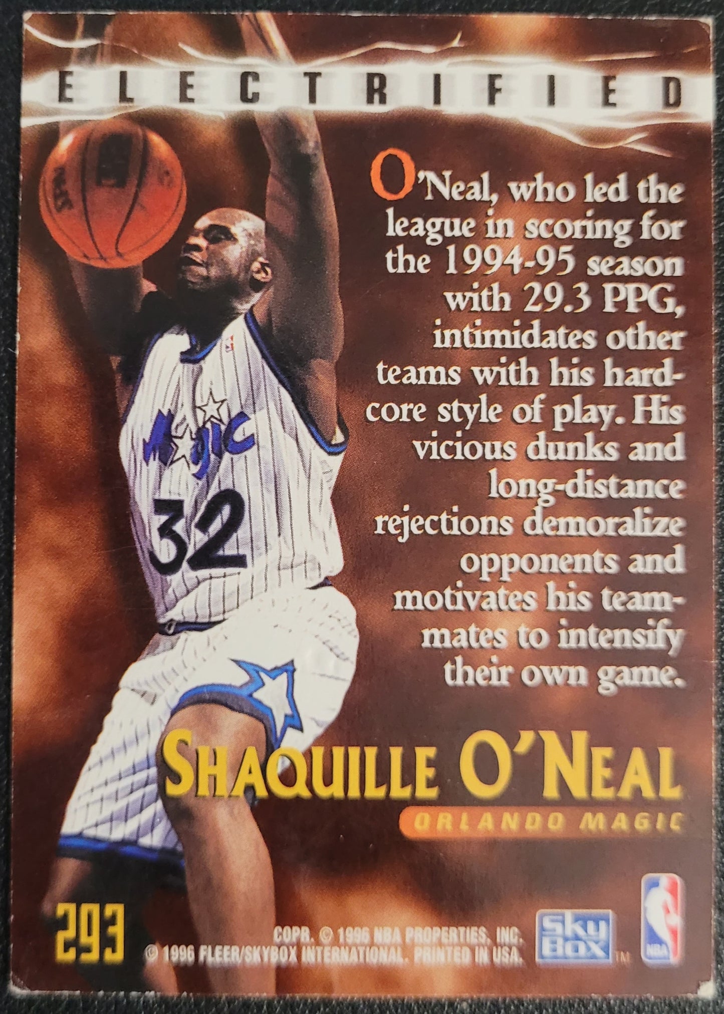 1995-96 SkyBox Premium #293 Shaquille O'Neal