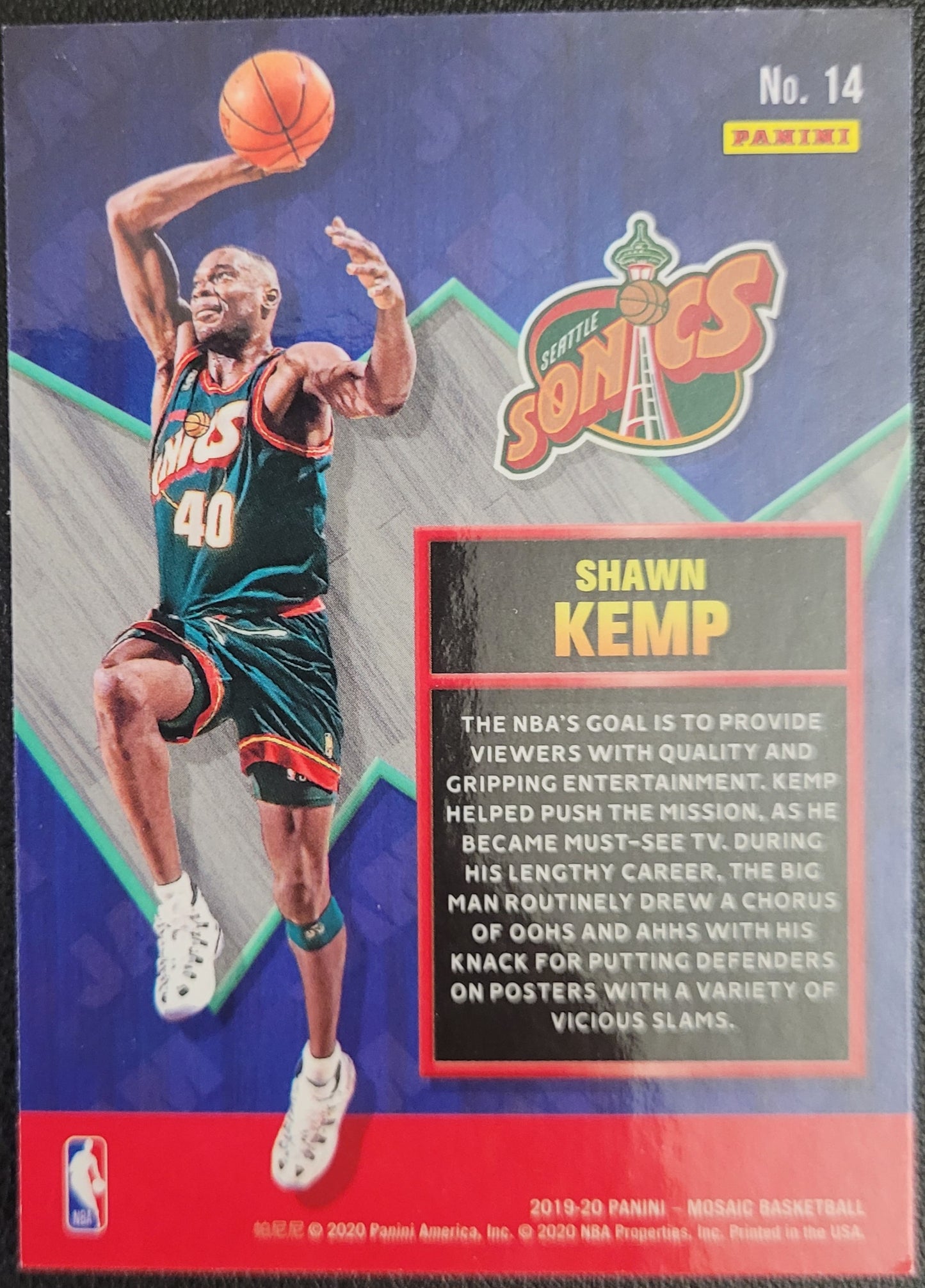 2019-20 Panini Mosaic #14 Shawn Kemp Jam Masters