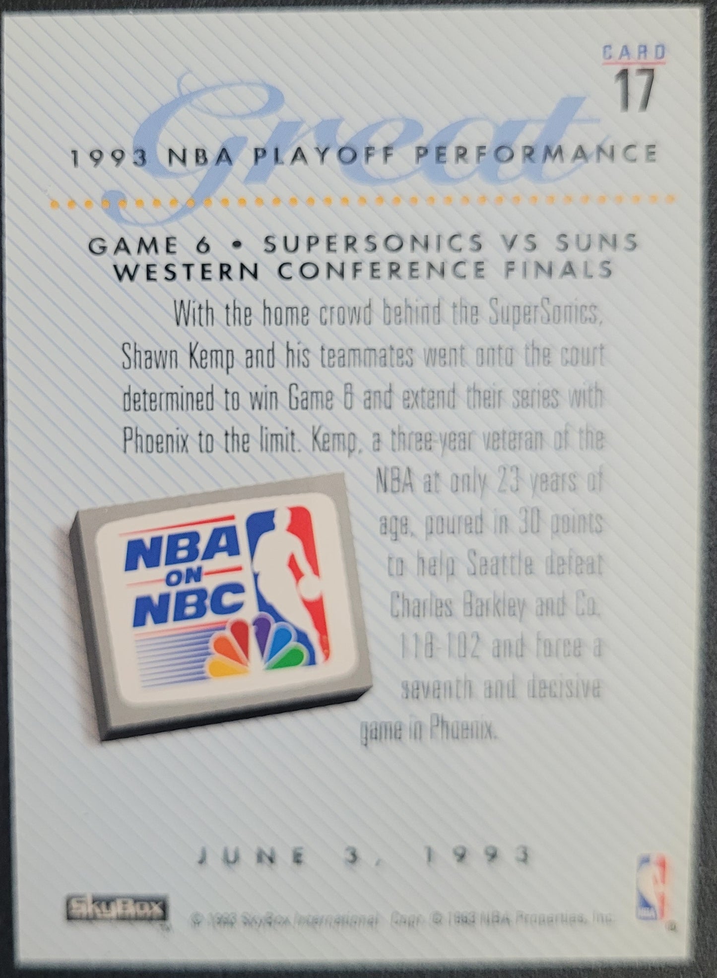 1993-94 SkyBox Premium #17 Shawn Kemp