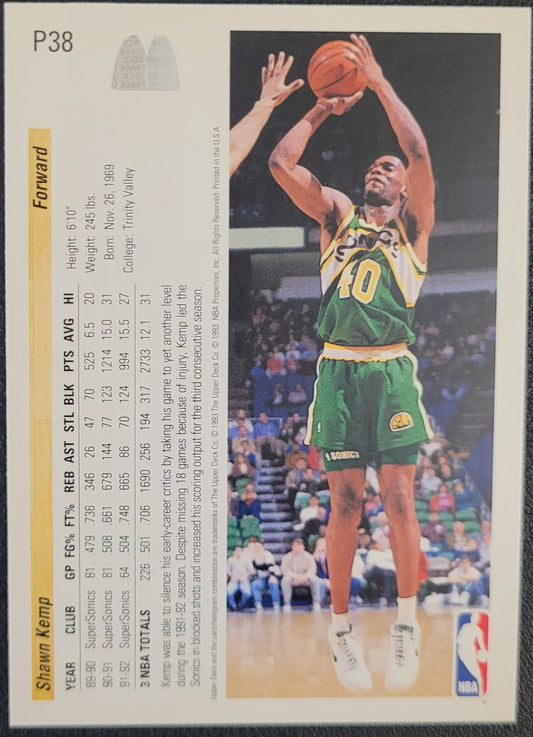 1992-93 Upper Deck McDonald's #P38 Shawn Kemp