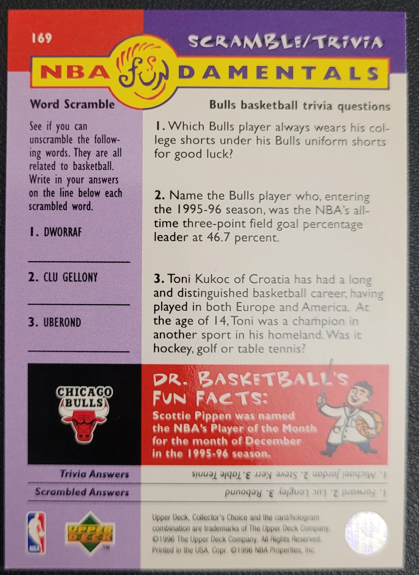 1996-97 Collector's Choice #169 Scottie Pippen