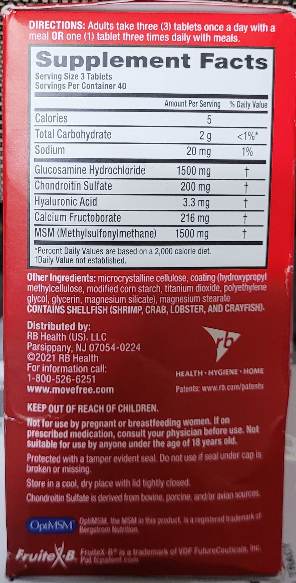 Move Free Advanced Plus MSM Joint Health with Glucosamine, 120 Count, Exp. 3/28