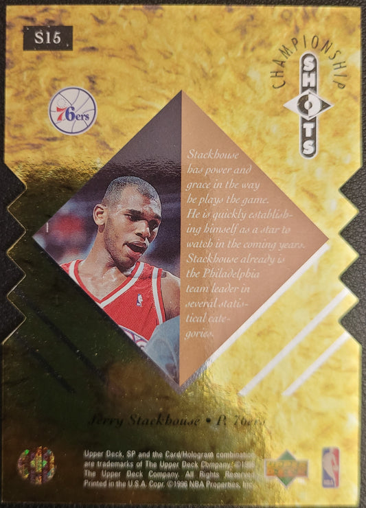 1995-96 SP Championship #S15 Jerry Stackhouse Championship Shots Gold Die Cut