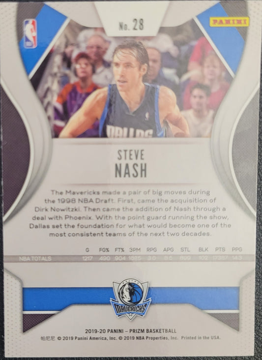 2019-20 Panini Prizm #28 Steve Nash Prizms Silver and Blue