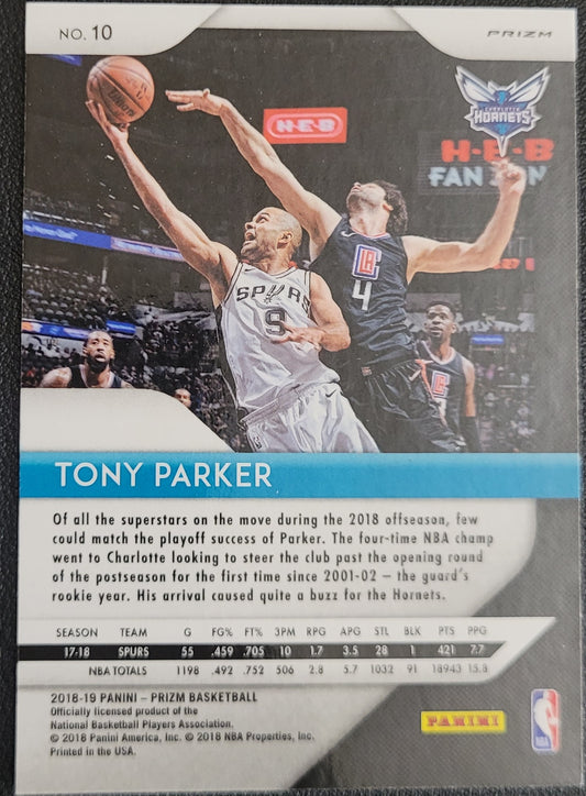 2018-19 Panini Prizm #10 Tony Parker Prizms Pink Ice