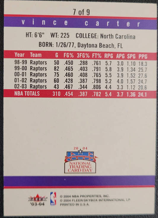 2004 National Trading Card Day #7 Vince Carter