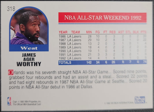 1992-93 Hoops #318 James Worthy