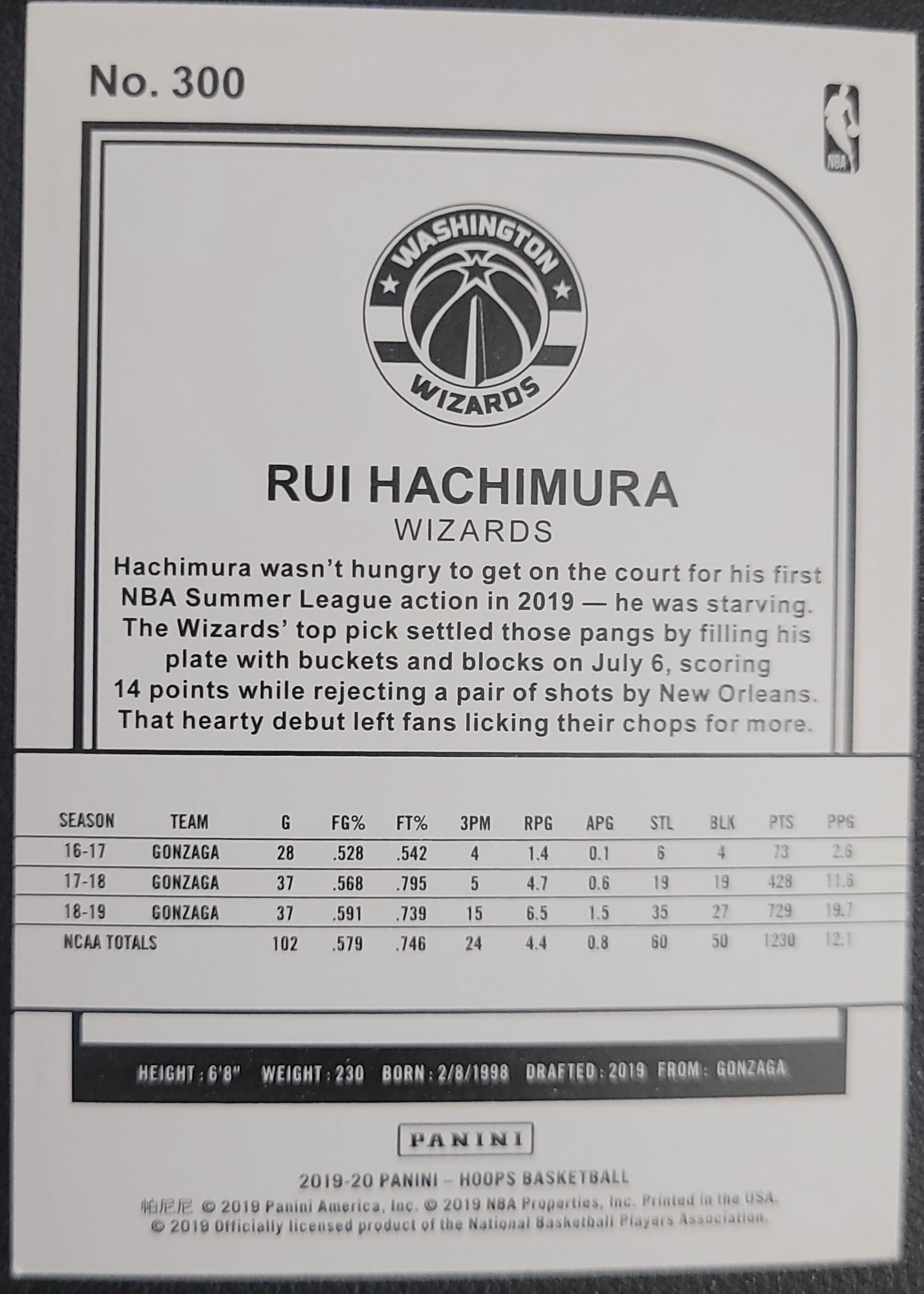 2019-20 Hoops #300 Rui Hachimura