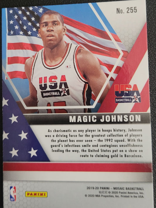 2019-20 Panini Mosaic #255 Magic Johnson Silver Prizm