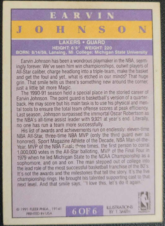 1991-92 Fleer #6 Earvin Johnson Pro-Visions