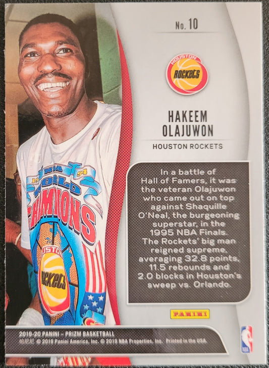 2019-20 Panini Prizm #10 Hakeem Olajuwon NBA Finalists Silver