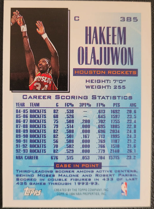 1993-94 Topps #385 Hakeem Olajuwon