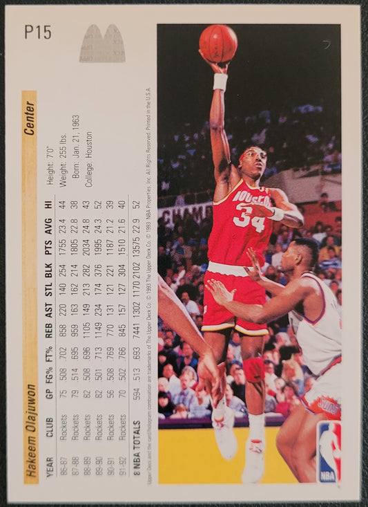 1992-93 Upper Deck McDonald's #P15 Hakeem Olajuwon