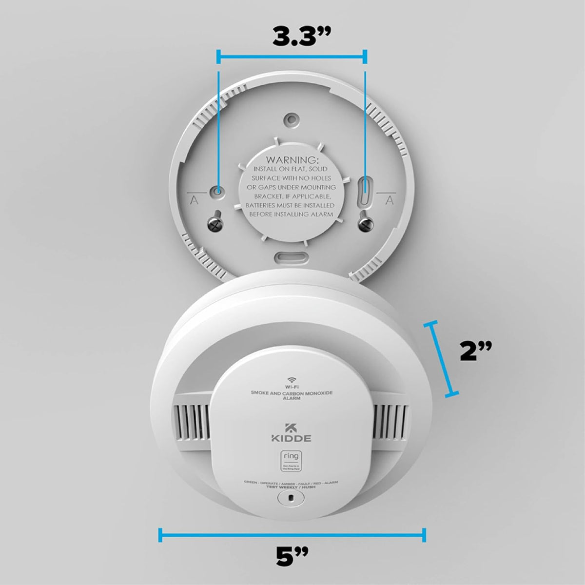 Kidde RGCUDR-RW Smart Smoke & Carbon Monoxide Alarm - w/ Ring App - New!