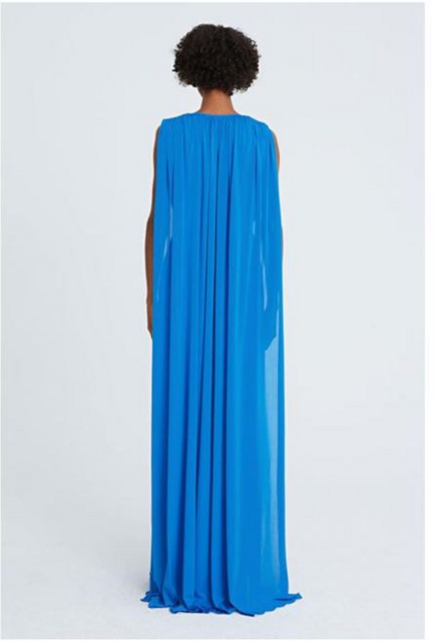 Halston Ashley Jersey V Neck Dress, Azure color