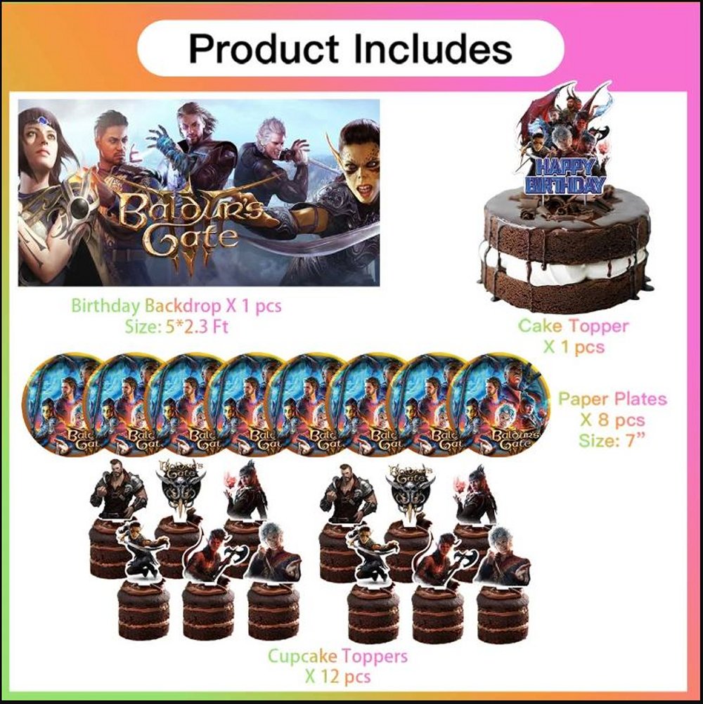 Baldur's Gate Birthday Decoration Kit, 22 pieces