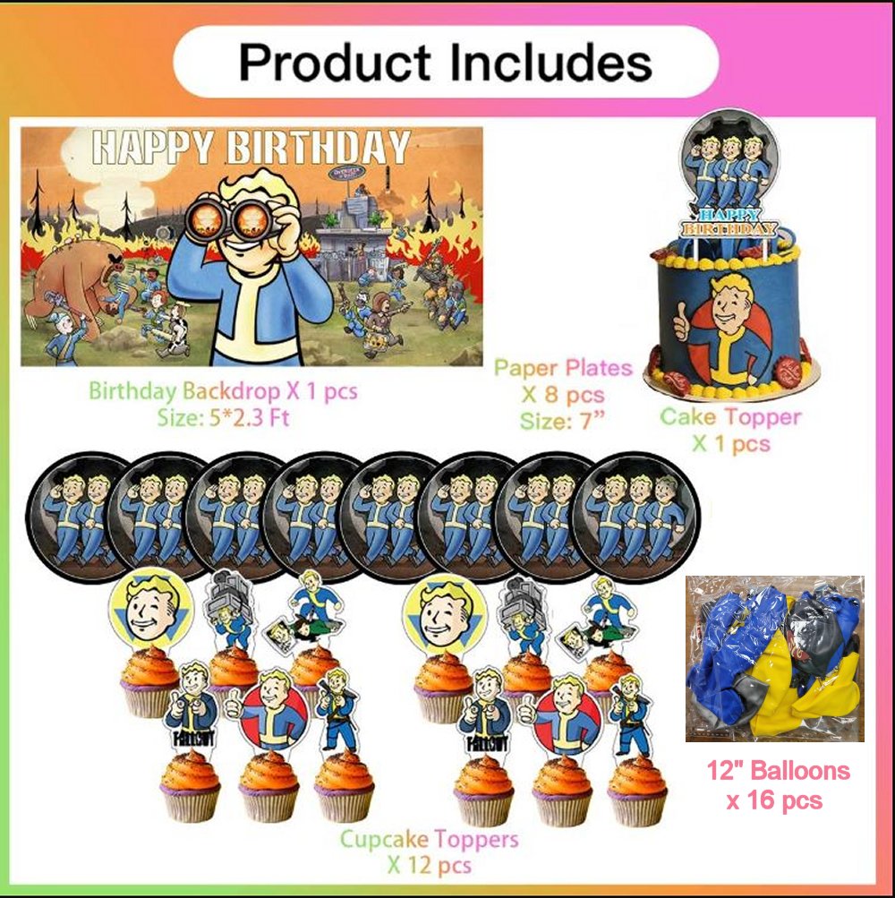 Fallout Happy Birthday Decoration Kit, 38 pieces