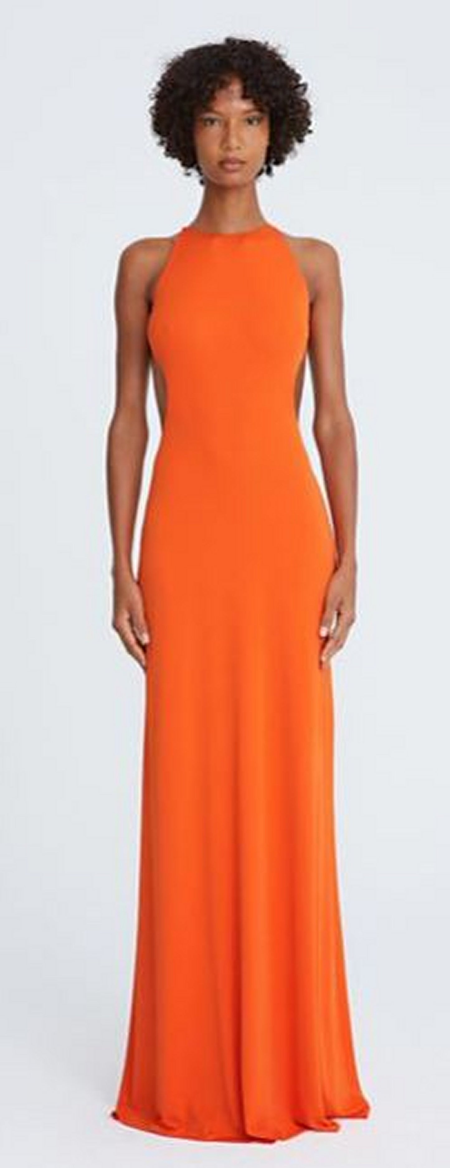 Halston Briar Jersey Open Back Gown, Orangeade