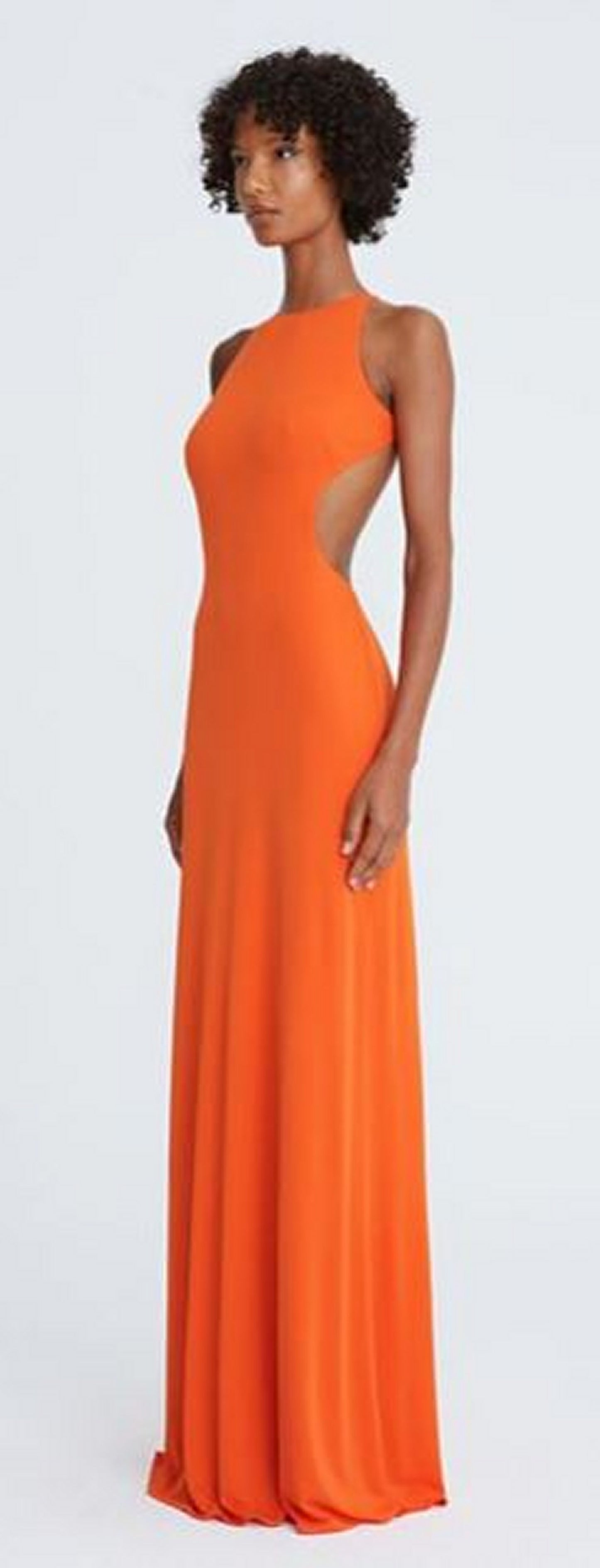 Halston Briar Jersey Open Back Gown, Orangeade