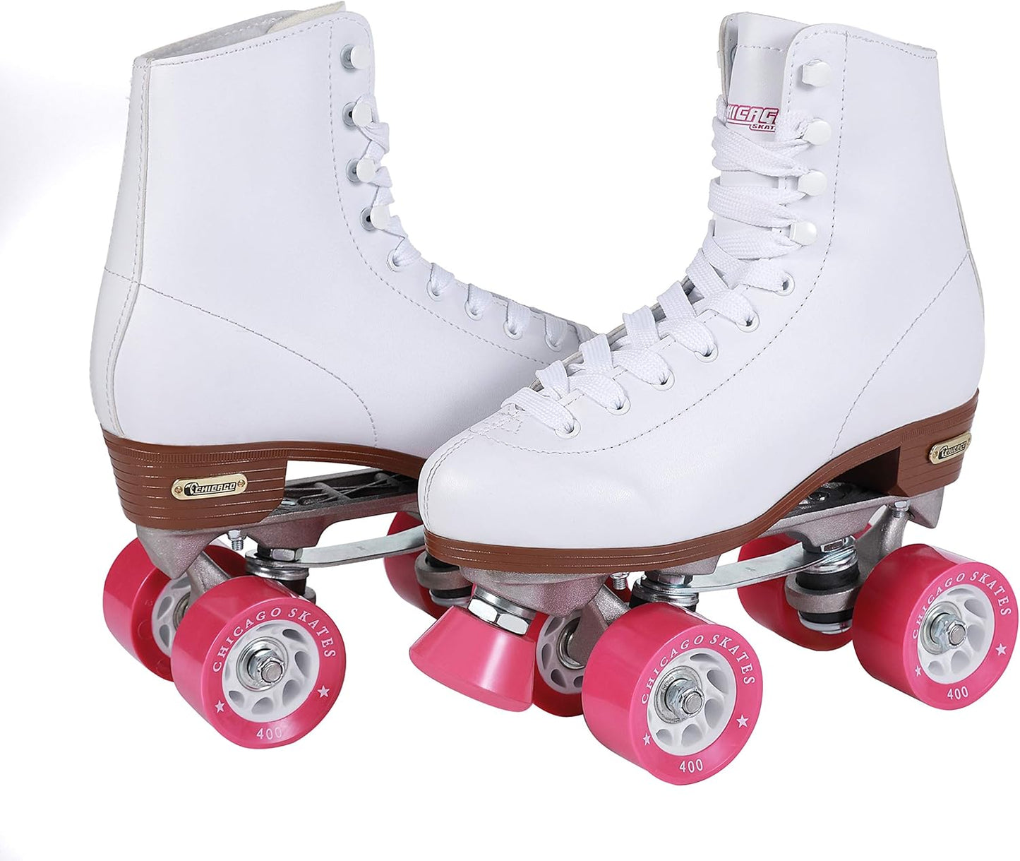 Chicago Women's Classic Roller Skates - Premium White Quad Rink Skates - Size 6 - New!