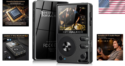 HiFi Walker H2 Hi Res Portable Music Player, Bluetooth 5.2, no SD card, New (OB)