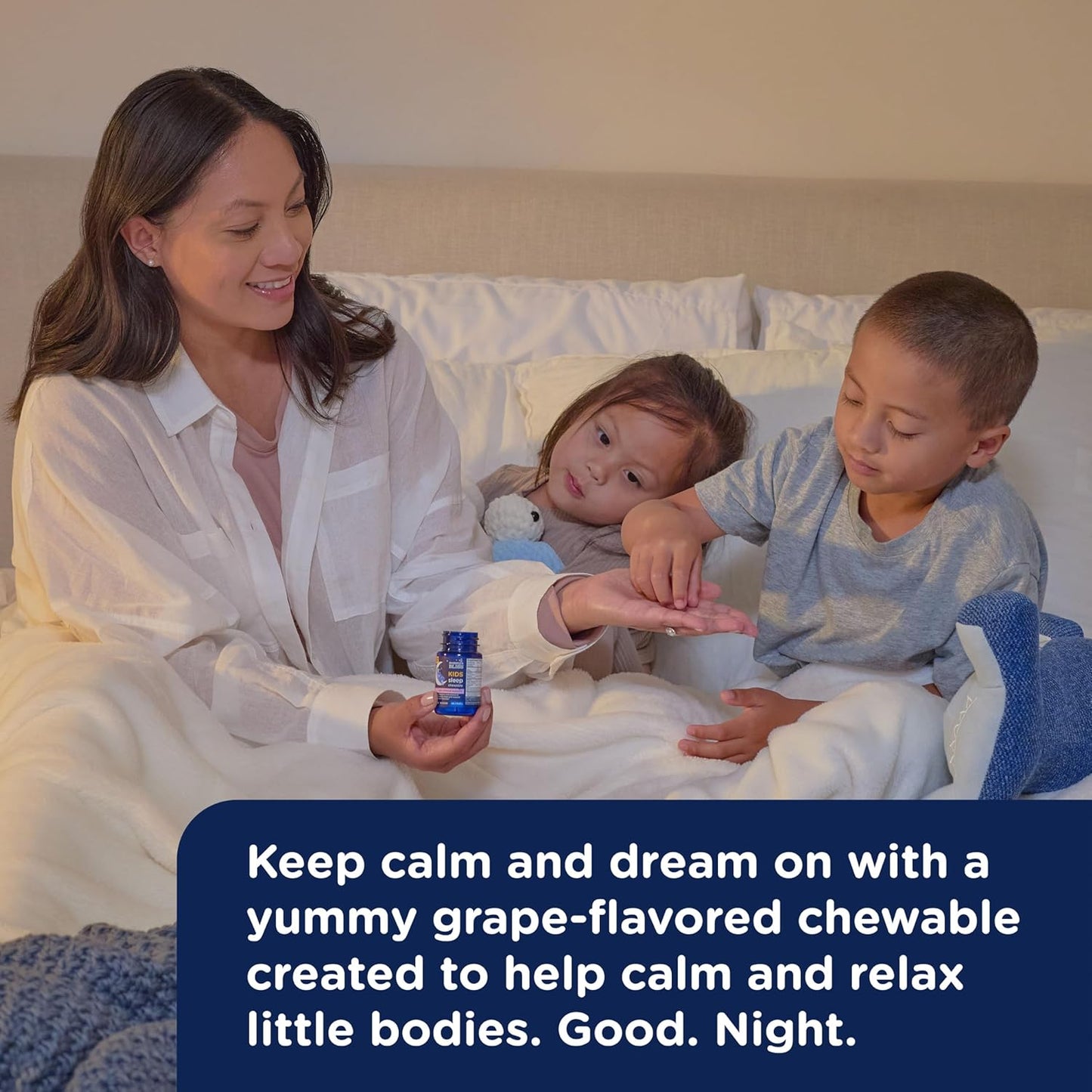 Mommy's Bliss Kids Sleep Chewable Tablets, w/ Calming Herbs, Grape Flavor, Sugar Free, Age 3+, 35 Count - Exp. 11/27